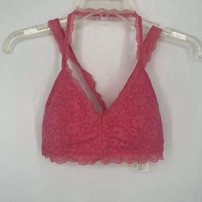 NEW Gilly Hicks Pink Lace Halter Bralette Bra NWT SMALL WOMENS Strappy Sexy - Image 1 of 4