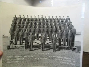 NAVY - U.S. Air Naval Portrait ORIGINAL - 1950 - Platoon 184 - Parris Island SC - Picture 1 of 4