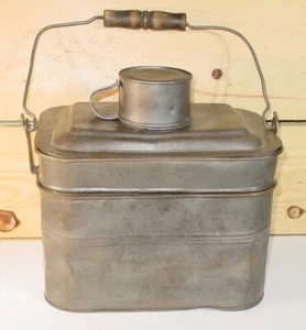 Antik Kohlebergmann Eisenbahnarbeiter Metall Mittagessen Eimer Kaution Griff Schalen 4 Stück - Bild 1 von 17