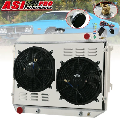 4 Row Radiator Shroud Fan Fit 1968-1973 Dodge Charger AT/MT 1969 1970 1971 1972 - Image 1 of 4