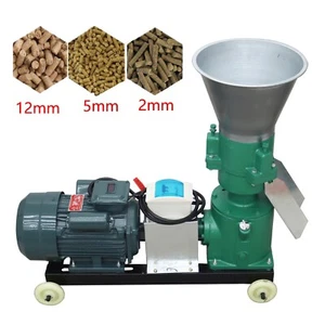 220V 2mm 5mm 12mm 3 Rollers Feed Pellet Mill Machine Powered Feed Granulator 6hp - Picture 1 of 24
