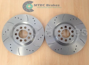Ibiza Cupra R 1.9 TDi Front Drilled Grooved Brake Discs 04-06 - Picture 1 of 1