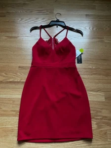 NWT CITY TRIANGLES WOMENS RED DRESS LACE BACK VALENTINES DAY SEMI FORMAL- SIZE 5 - Picture 1 of 6