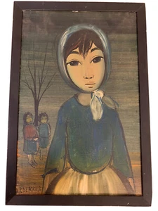 Jean Pierre Serrier P. Serrier Ölgemälde Vintage Mid Century Modern Französisch 17x12 - Bild 1 von 3