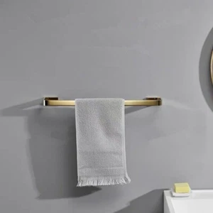 Barra de toallas de pared de baño de 600 mm, suave cuadrado doble toalla riel cromado - Imagen 1 de 3