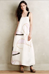 NEW Anthropologie Silk Petaline Trapeze Maxi Dress Size 0 (Orig. $350) - Picture 1 of 4
