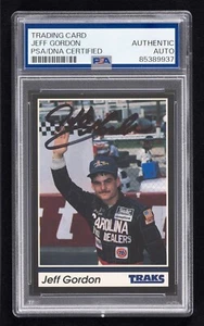 Jeff Gordon Signed 1991 Traks Card #1 (PSA) NASCAR Auto Race Car Driver - Picture 1 of 2