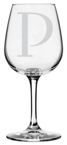 Keltisches geätztes Monogramm gestieltes 12,75 oz Weinglas (Buchstabe P) - Bild 1 von 1