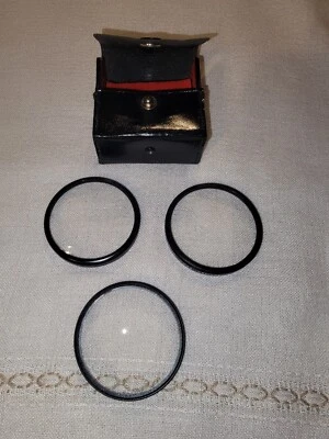 Set of 3 Vivitar 55mm Close-up Lenses with Case  No. 1,2,4 Japan - Image 1 of 4