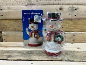 Vintage Action Novelty Musical Snowman Bobblehead Christmas Open Box - Picture 1 of 5