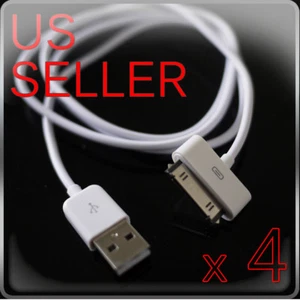 CABLE DE DATOS DE SINCRONIZACIÓN USB 4 PIEZAS APPLE IPOD MINI TOUCH NANO IPAD - Imagen 1 de 1