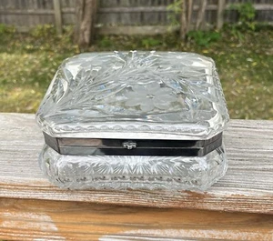 Large Pairpoint Cut Glass Viscaria 8” Covered box ￼ - Picture 1 of 8