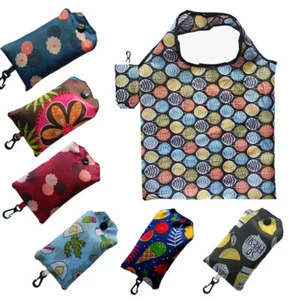 Foldable Reusable Roll Up Bags Eco Carry Shopping Handbag Fold Pouch Tote Bags - Picture 1 of 18