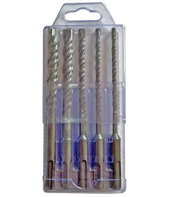 5Pcs SDS Plus Rotary Hammer Drill Bit Set Carbide Tip Masonry Concrete Drill Bit