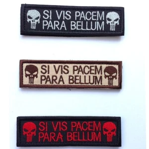 3 PIEZAS PARCHE DE BUCLE DE GANCHO BORDADO SI VIS PACEM PARA BELLUM TAB TÁCTICO MILITAR - Imagen 1 de 12
