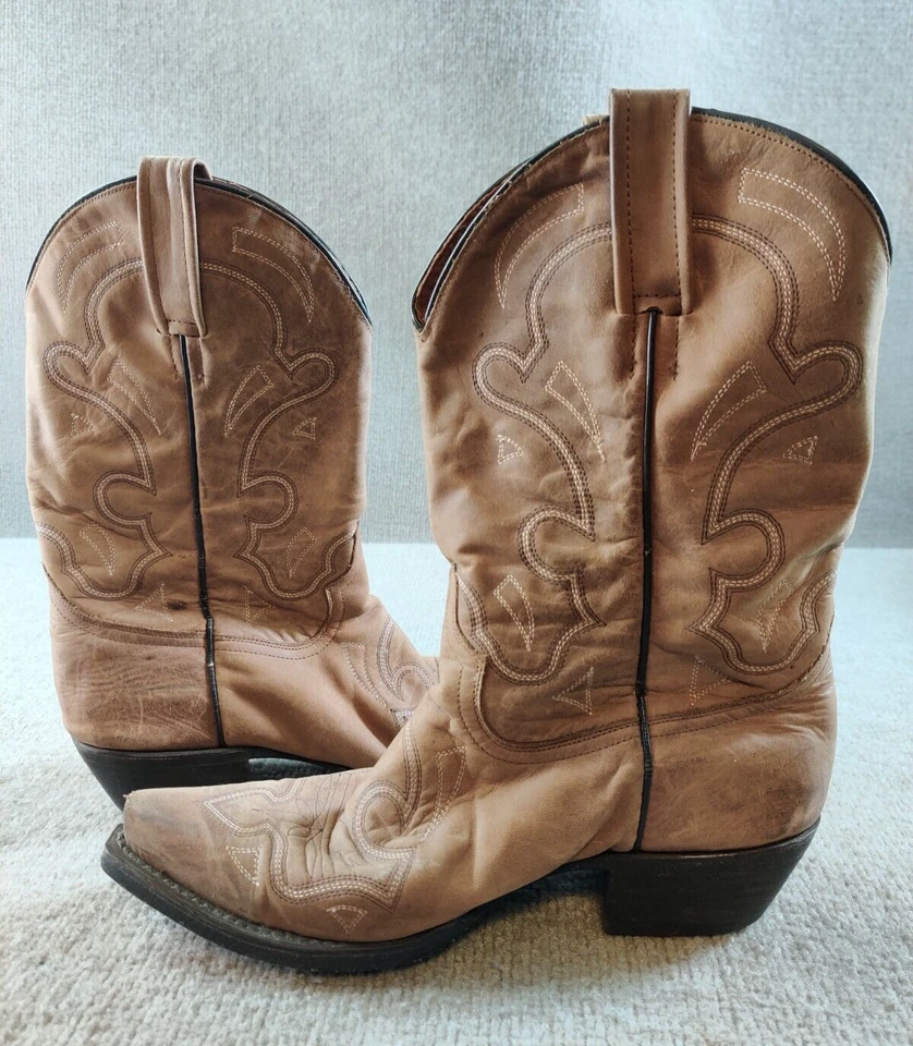 Bota Western Eight Second Angel Mujer 8.5 Cuero Marrón Punta Corta Rosa Bordada Foto 1 de 4