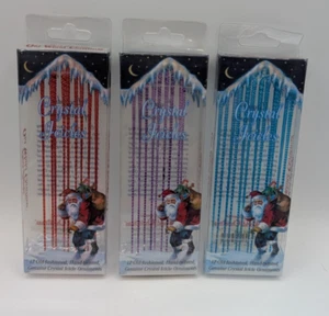 30 Old World Christmas Glass Crystal Icicles Ornaments 6.5in Red Blue Purple - Picture 1 of 7