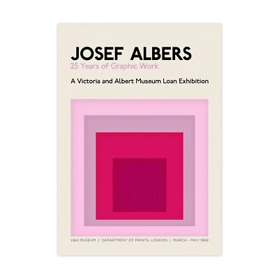 Impresión artística rosa de Josef Albers (sin marco), póster cuadrado de Albers, impresión de exposición Foto 1 de 3
