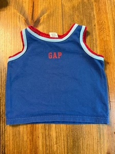 Vintage Gap Toddler Tank Top Red White Blue Size 18-24 Months Summer 2003 - Picture 1 of 8
