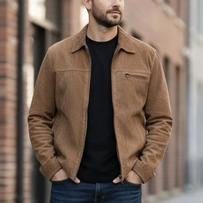 Marc New York Men’s Leather Suede Tan Rugged Look Jacket Size XXL - Image 1 of 4