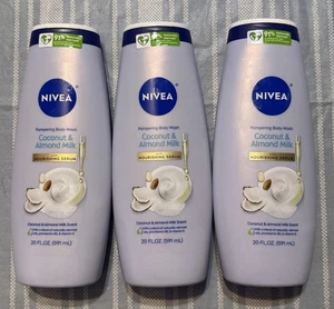 (3) Jabón corporal para mimar leche de coco y almendras Nivea + suero nutritivo - 20 oz - Imagen 1 de 2