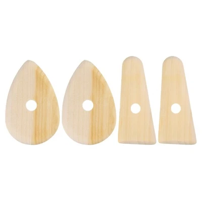 4pcs Pottery Ribs 10.3cm x 6.6cm 11.5cm x 5cm Wooden Ceramic Sculpting Tools Foto 1 de 4