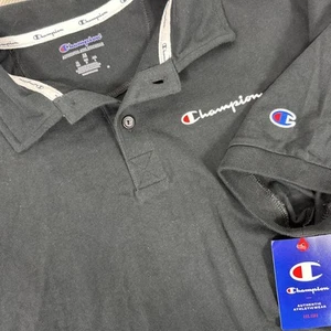NWT Champion Womens Medium Polo Shirt Crop Top Black Y2K Preppy - Picture 1 of 7