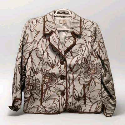 Victor Costa Ocasión Traje Chaqueta Blazer Mujer L Marrón Turquesa Claro Bolsillos  Foto 1 de 4