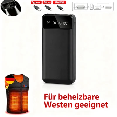 30000mAh Powerbank Mit 2 USB Für Beheizbare Weste Jacke Heizweste Und Alle Handy - Bild 1 von 4