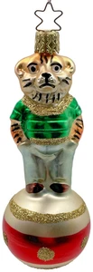 Tony Tiger With Green Shirt Inge Glass Ornament German Christmas Tree Decoration - Picture 1 of 10