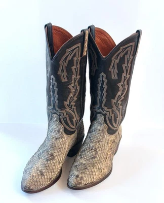 J CHISHOLM HANDMADE boots for men, RATTLESNAKE, 8.5D, MSRP: $1000, WOW! - Image 1 of 4