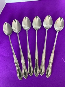 OHS-160 ICED TEA SPOONS: Six-Oneida Silver-Northland Stainless. Hong Kong - Picture 1 of 21