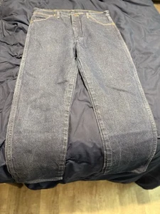 Wrangler Men Jeans 36x36 (Hemmed) Fits 36x27 Denim Tapered Cowboy Cut Pockets - Picture 1 of 8