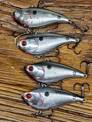 Lote de 4-XCALIBUR Xrk50 Cromo/Negro, One Knocker Sonajero Cebo Crankbaits Foto 1 de 4