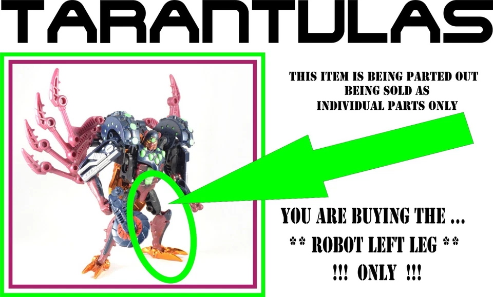 TRANSFORMERS BEAST WARS / TRANSMETALS _ TARANTULAS _ ** ROBOT LEFT LEG ** - Image 1 of 1