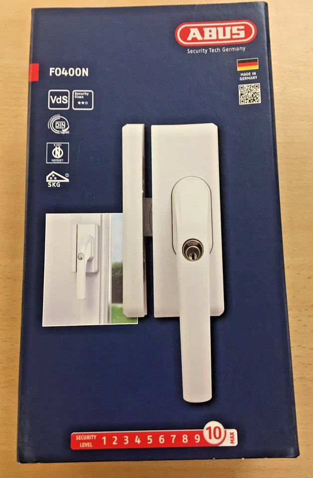 ABUS Fenstergriff-Zusatzschloss FO 400 N ALO125, weiß, NEU, OVP - Bild 1 von 1
