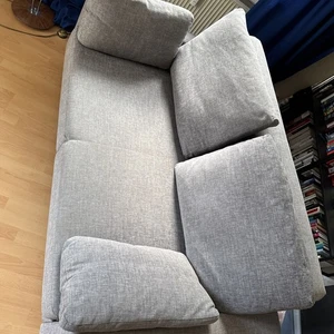 Schlafsofa 2-Sitzer mit Bettfunktion, Polstersofa, Stauraum, Rückenkissen, Grau - Bild 1 von 3