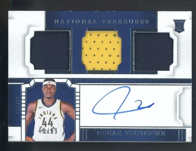 2023-24 National Treasures Oscar Tshiebwe RPA RC Rookie Triple Patch AUTO 49/99 - Image 1 of 2