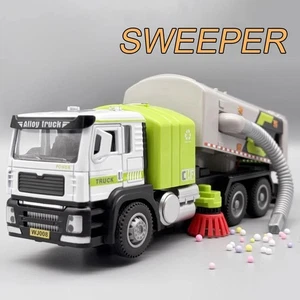 1:50 Diecast Sweeper Truck Model Alloy Sanitation Car Toy w/ Light & Music - Picture 1 of 9