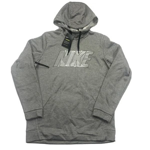 Nike Therma Fit Hoodie Graphic Logo Grey Gray Heather BV2755-071 Mens Size XL - Picture 1 of 4