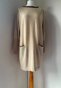 TOAST Long Sleeve Knee Length Tunic Dress Pockets Merino Wool & Silk - UK 14 - Picture 1 of 15