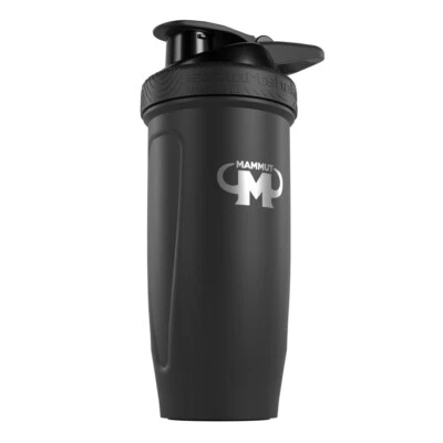 Mammut Edelstahl Protein Eiweiß Shaker 700 ml Reforce Black Matt - Bild 1 von 4