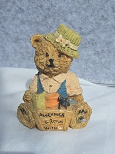 Statuina in resina vintage orso da giardino "Tutte le cose crescono con amore" collezione K's 3" - Foto 1 di 6