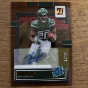 2022 Donruss Clearly Breece Hall Orange Rated Rookie Auto /75  - Picture 1 of 3