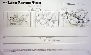 The Land Before Time (TV series) 2007 Hand Drawn Production Storyboard Page CN - Picture 1 of 2