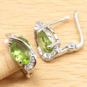 FLASH SALE 2024 AAA Grade MULTISTONE Earrings 0.6" Rhodium Plated 925 Silver - Picture 1 of 2