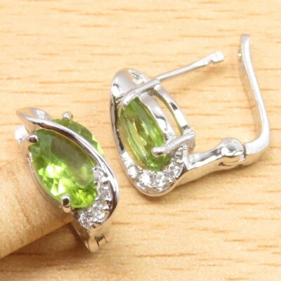 FLASH SALE 2024 AAA Grade MULTISTONE Earrings 0.6" Rhodium Plated 925 Silver - Image 1 of 2