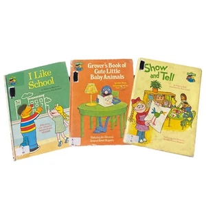 Sesame Street Book Lot x 3 Show And Tell Like School Grover’s Baby Animals Show - Picture 1 of 7