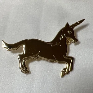 Einhorn Pferd Mode Pin flach glänzend goldfarben Neu aus altem Lagerbestand - Bild 1 von 4