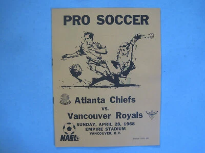 1968 VANCOUVER ROYALS VS ATLANTA CHIEFS NASL SOCCER FOOTBALL PROGRAM - Image 1 of 4